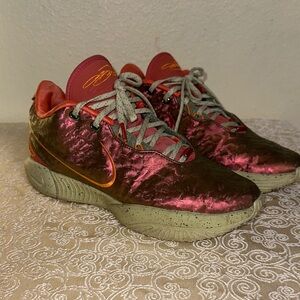 Nike Metallic Red and Olive Sneakers